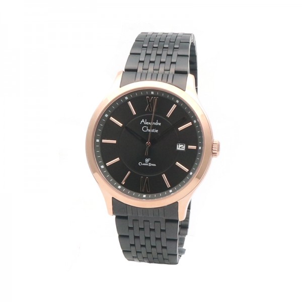 Alexandre Christie AC 8585 Rosegold Black Man MDBBRBA